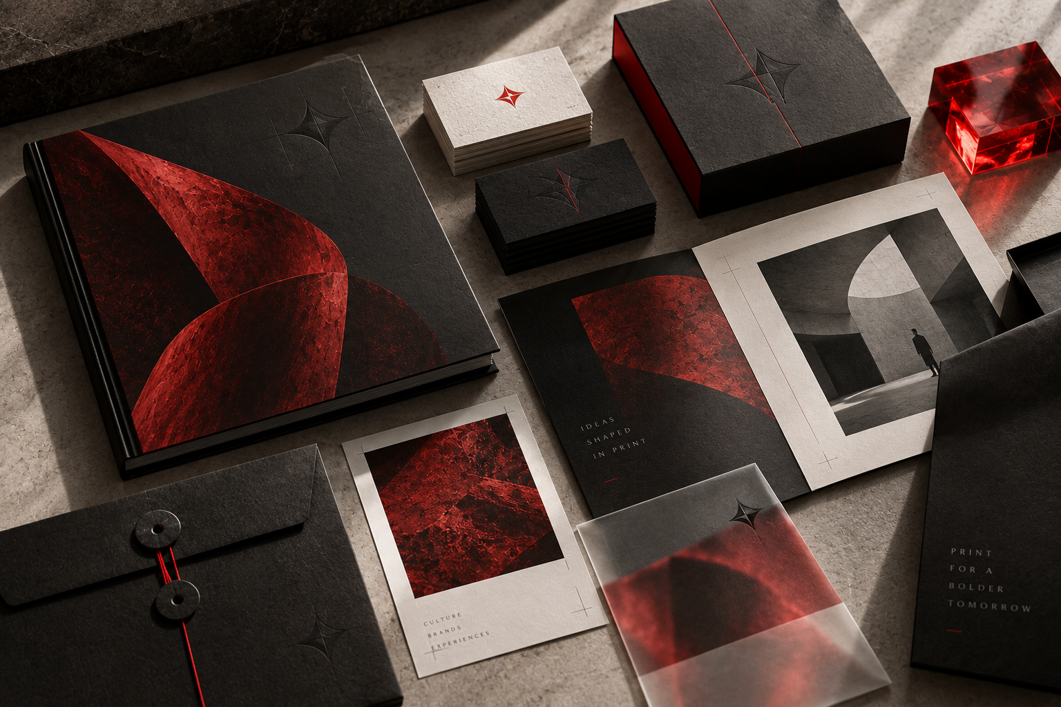 Visionary Vibes red brush lettering brand identity